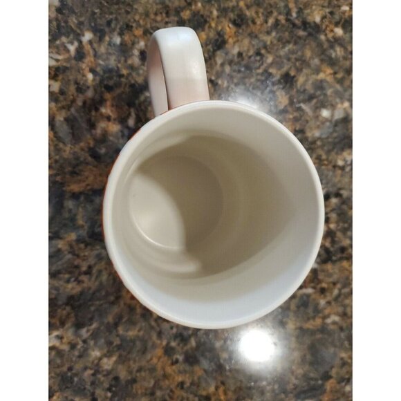 Starbucks Coffee Mug Abstract Floral Pattern Stackable 12 OZ Orange Mug 2016 - Picture 6 of 7